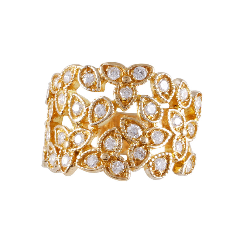 انگشتر طلا 18 عیار زنانه جواهری گاندی مدل A4125