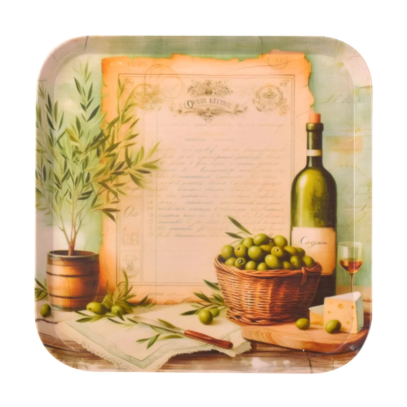 سینی بدون دسته مهروز مدل 7795 زیتون سایز 28×28 سانتی متر