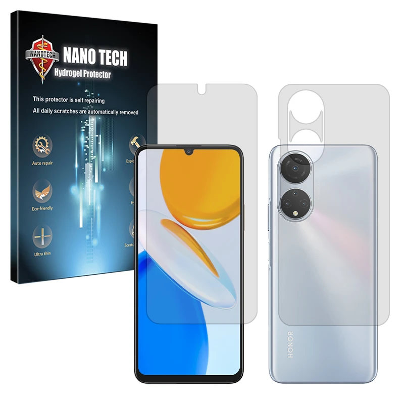 محافظ صفحه نمایش شفاف نانو تک مدل Tough مناسب برای گوشی موبایل آنر X7 به همراه محافظ پشت گوشی