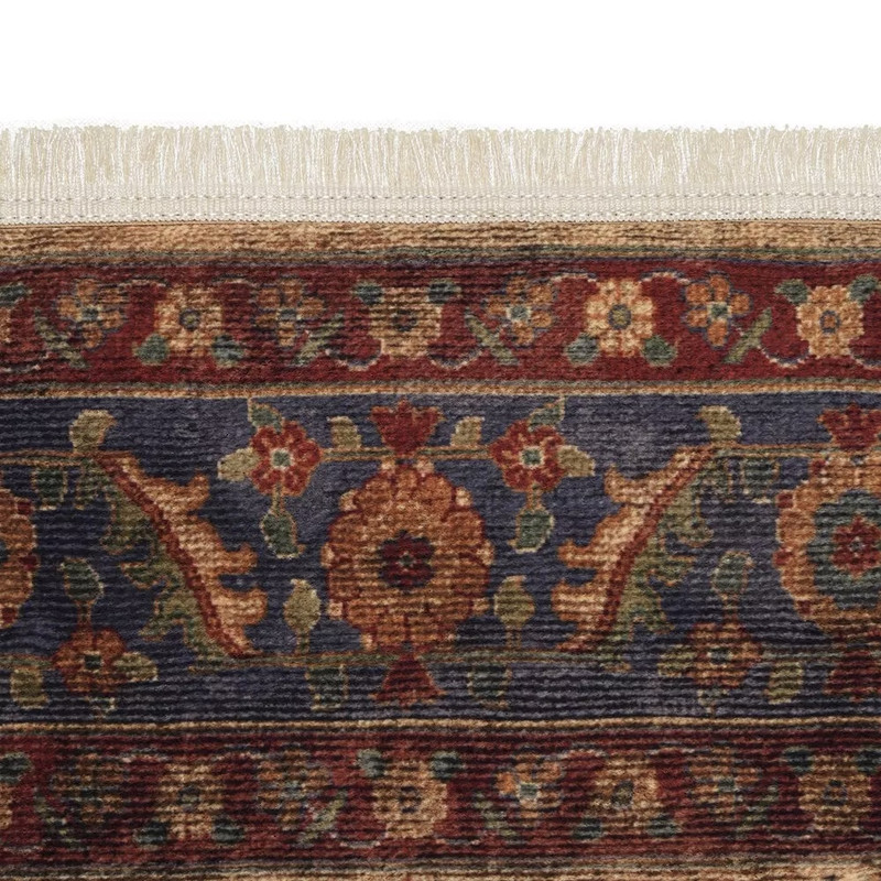 فرش ماشینی ۱۰۰۰شانه زمینه کرم حاشیه سبز طرح هلنا کد ۱۰۰۶۲۳