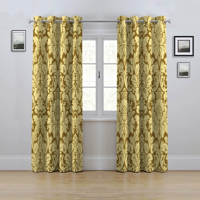 پرده مدل پانچی طرح داماسک سایز 280x145 سانتی متر