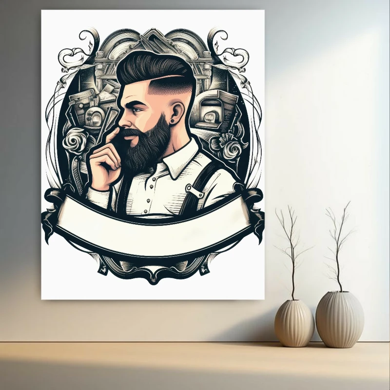  پوستر طرح آرایشگاه مردانه مدل چهره کد FP104976