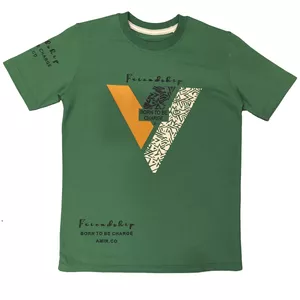 تی شرت آستین کوتاه پسرانه مدل V کد 175 رنگ سبز