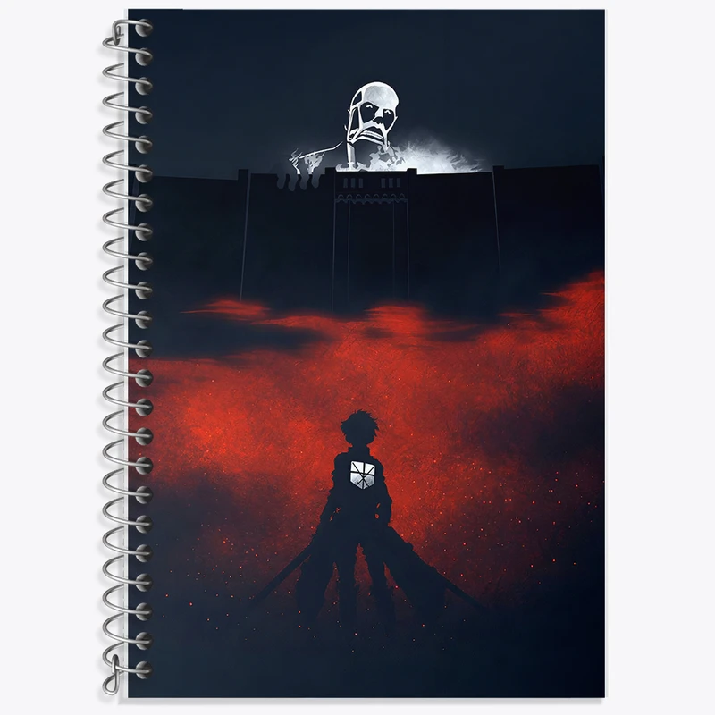 دفتر زبان 50 برگ خندالو مدل دو خط طرح انیمه اتک آن تایتان کد F5576