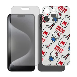 Glass Together model transparent screen protector suitable for Apple iPhone 15 Pro Max mobile phone with cover sticker on the back of the phone