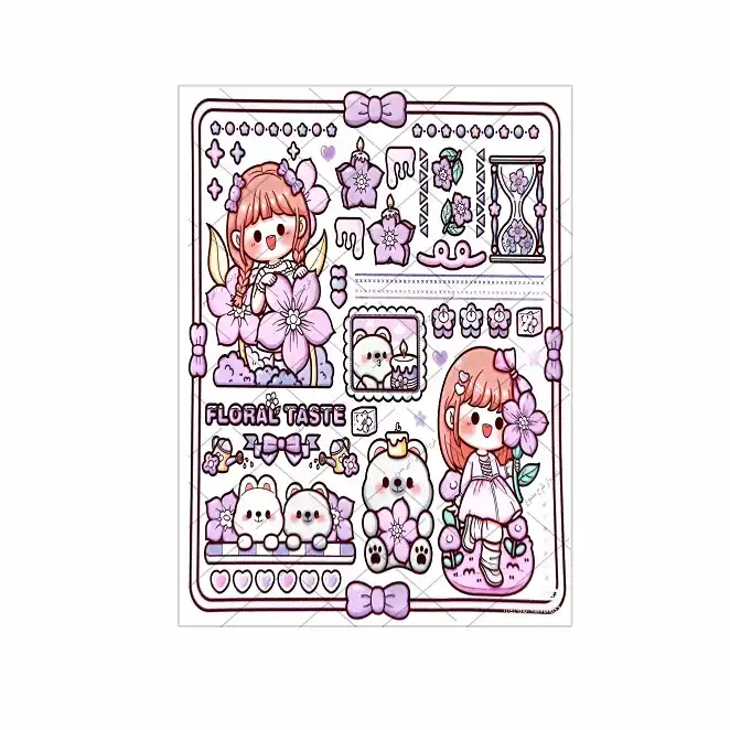 برچسب مدل برش نخورده طرح اسکرپ بوک floral