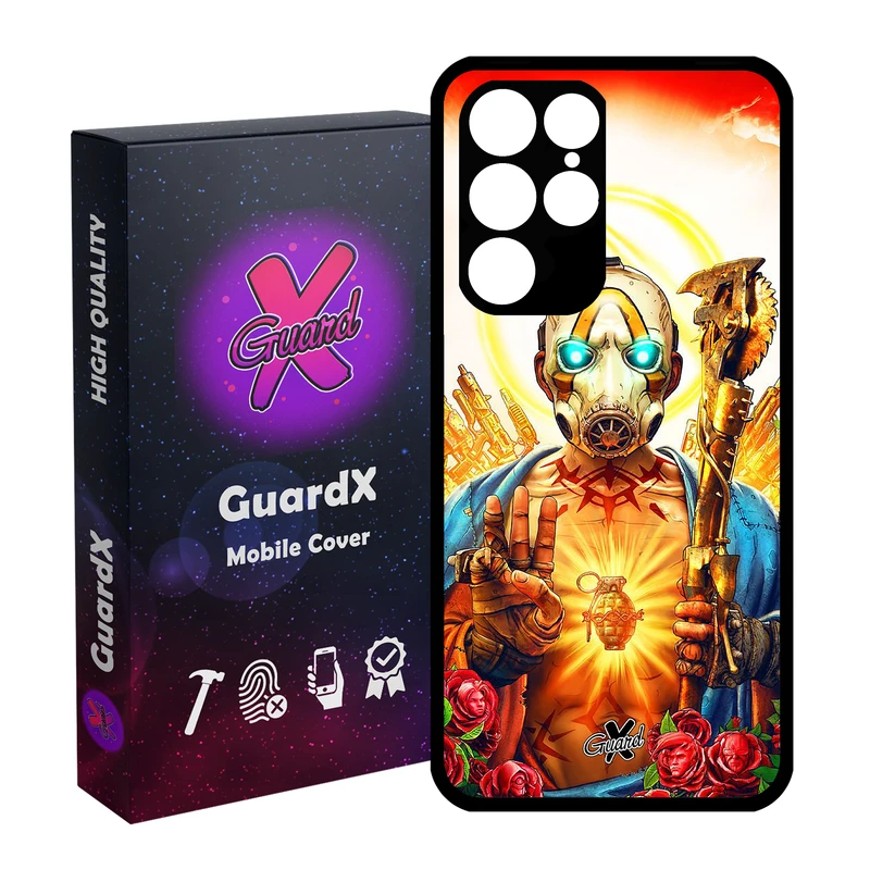کاور گارد ایکس طرح Borderlands مدل Glass10068 مناسب برای گوشی موبایل سامسونگ Galaxy S22 Ultra