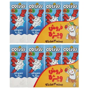 شیر نیم چرب فرادما روزانه 200 میلی لیتر بسته 8عددی