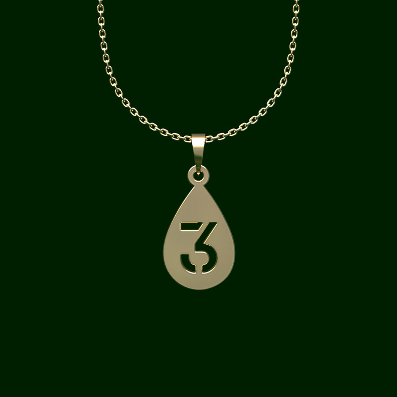 گردنبند طلا 18 عیار زنانه مدوپد مدل عدد 3 کد QQ2-1-1246