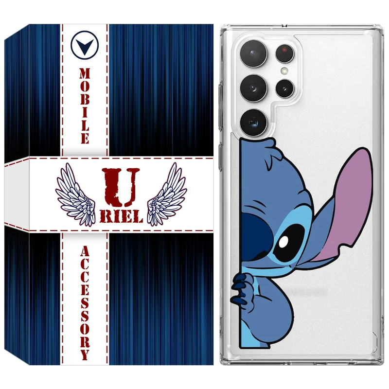 کاور یوریل مدل Clear کد 74 طرح استیچ مناسب برای گوشی موبایل سامسونگ Galaxy S22 Ultra