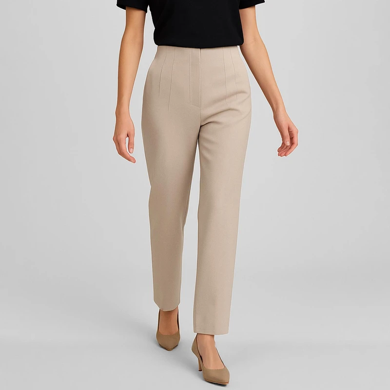 شلوار راسته زنانه نیزل مدل 661 رنگ کرم