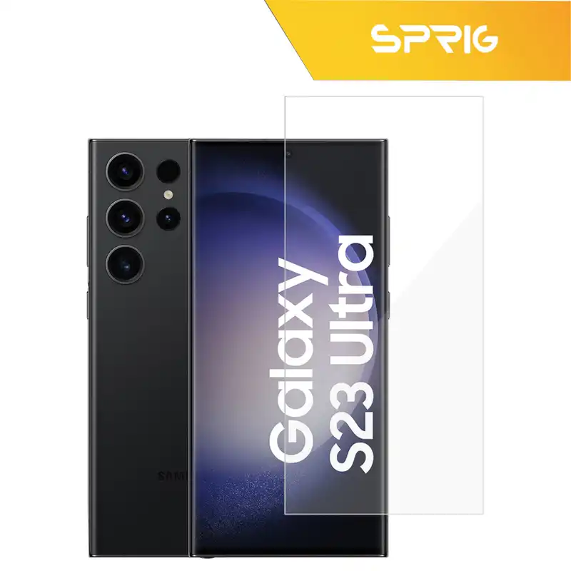 محافظ لنز دوربین رینگی اسپریگ مدل Ring-UV مناسب برای گوشی موبایل سامسونگ Galaxy S23 Ultra به همراه محافظ صفحه نمایش و محافظ پشت گوشی