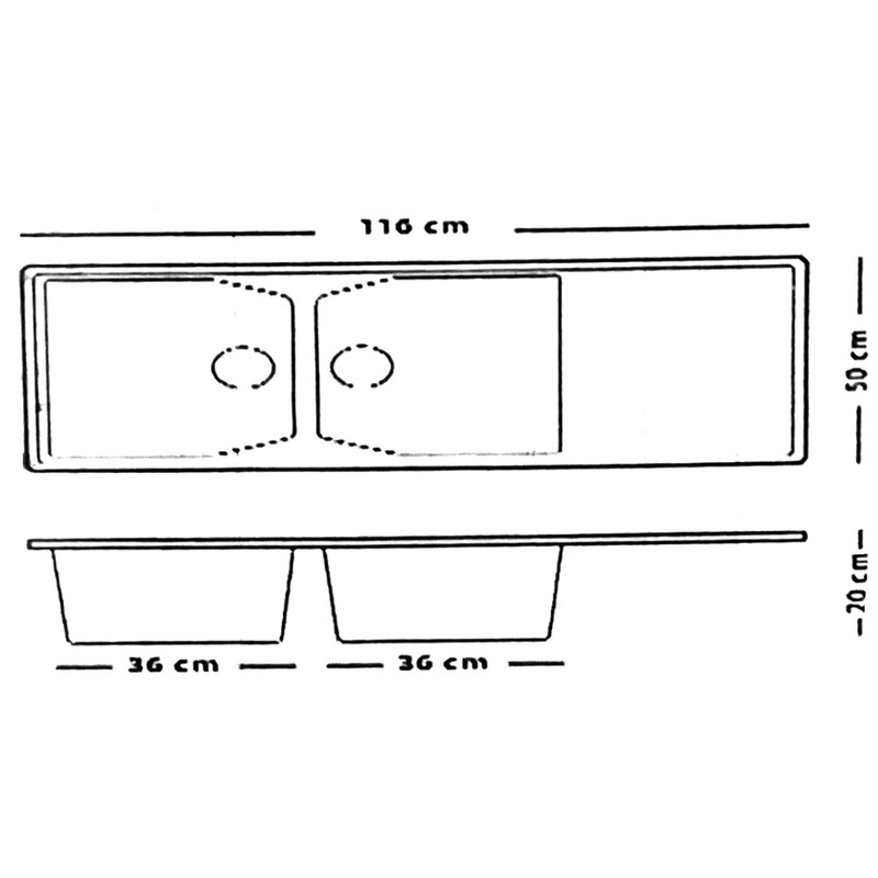 سینک ظرفشویی گرانیت مدل آماندا 111 توکار
