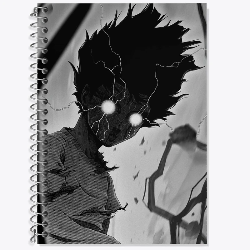 دفتر زبان 50 برگ خندالو مدل دو خط طرح ریتسو انیمه موب سایکو Mob Psycho 100 کد 24457
