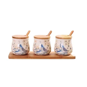 ست جا ادویه 3 پارچه طرح طاووس کد 1602032