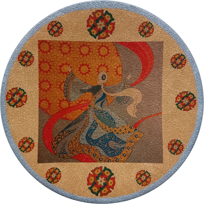 بشقاب دیوارکوب سفالی مدل رقص سماع کد 12