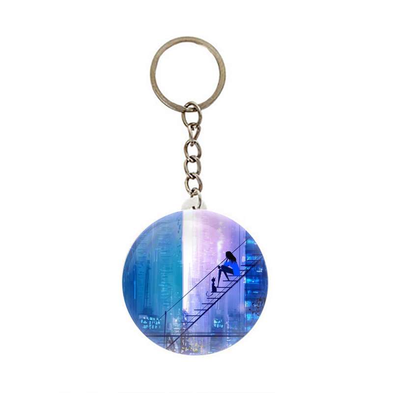 جاکلیدی عرش مدل فانتزی دختر و گربه کد Asj592