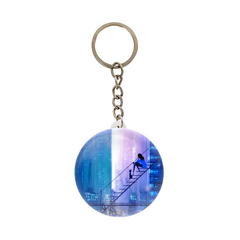 جاکلیدی عرش مدل فانتزی دختر و گربه کد Asj592