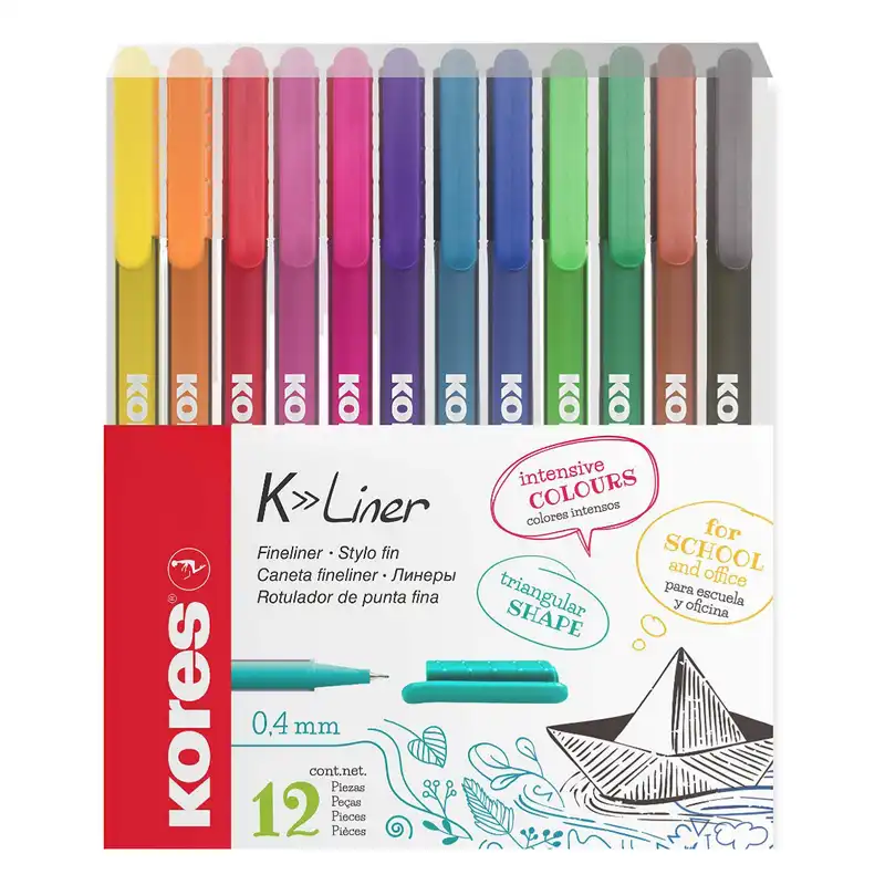 روان نویس کورس مدل FINE LINER طرح قایق بسته 12 عددی