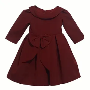 پیراهن دخترانه مدل پاییزه کمر پاپیونی