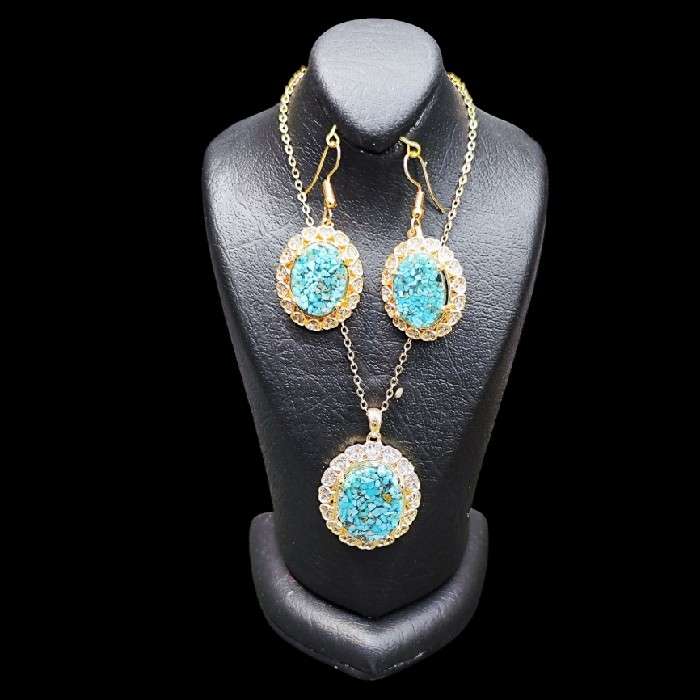 نیم ست زنانه مدل سنگ فیروزه نیشابور کد 658