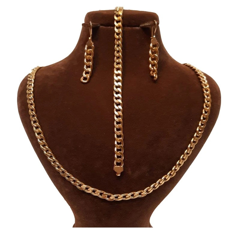 نیم ست طلا 18 عیار زنانه طلای کامک مدل زنجیری