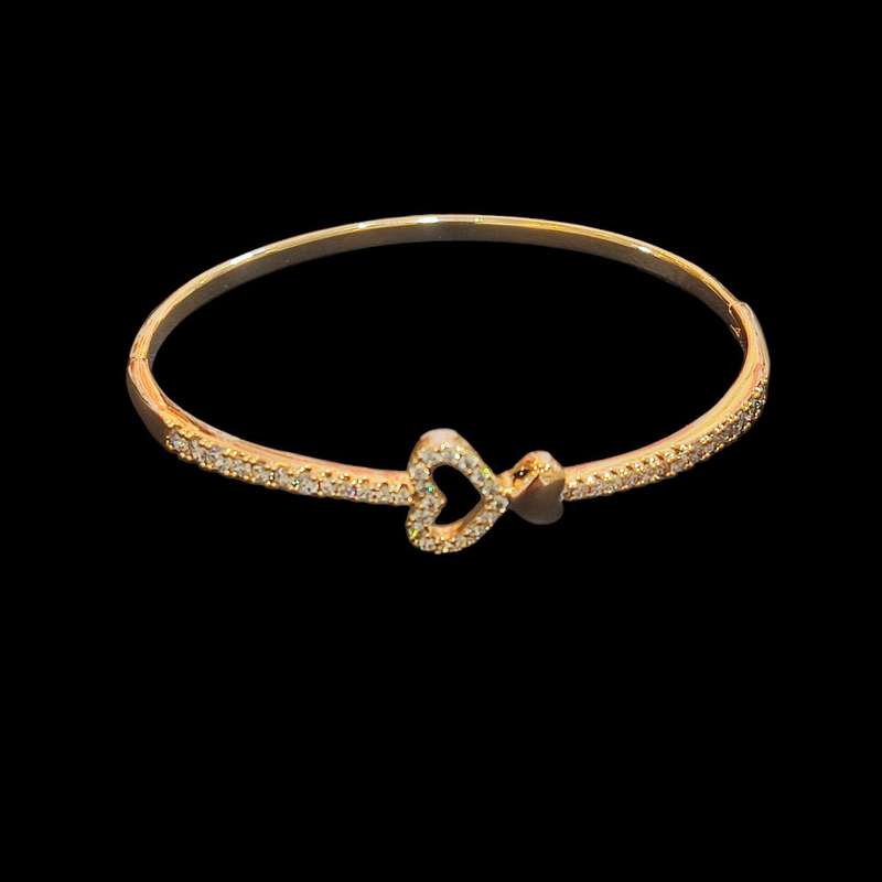 دستبند النگویی زنانه ژوپینگ مدل قلب نگیندار کد 02