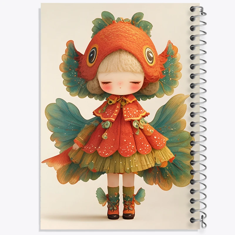 دفتر مشق 100 برگ خندالو طرح دخترانه کیوت کد F5152