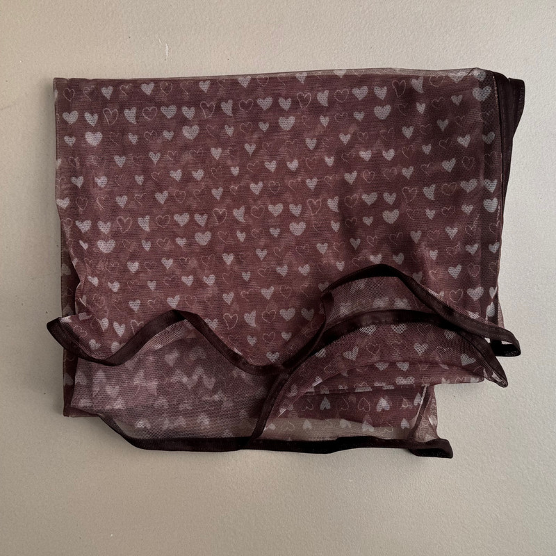 شال زنانه مدل توری ارگانزا قلبی بهاره