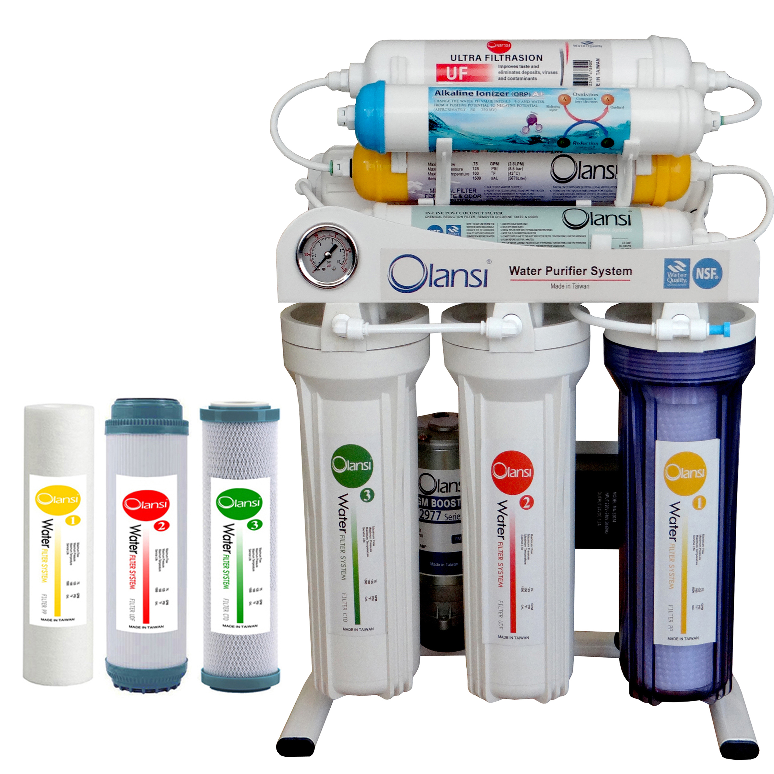 دستگاه تصفیه کننده آب اولانسی مدل REVERSE OSMOSIS - AT8400 به همراه فیلتر مجموعه 3 عددی