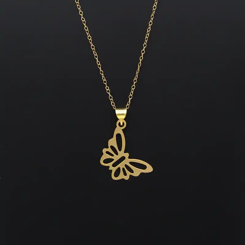 آویز گردنبند طلا 18 عیار زنانه کاپانی طرح پروانه کد KP024