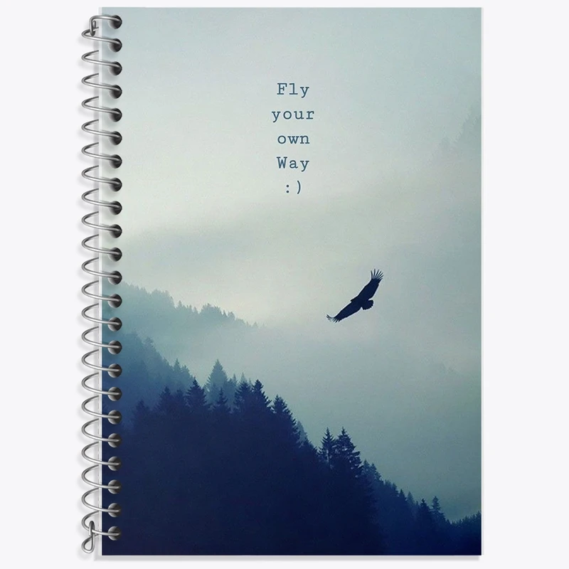 دفتر زبان 50 برگ خندالو مدل دو خط طرح Fly Your Own Way کد F1729