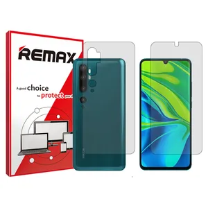 Remax HyGEL model transparent screen protector suitable for Xiaomi Mi Note 10 mobile phone along with the back protector