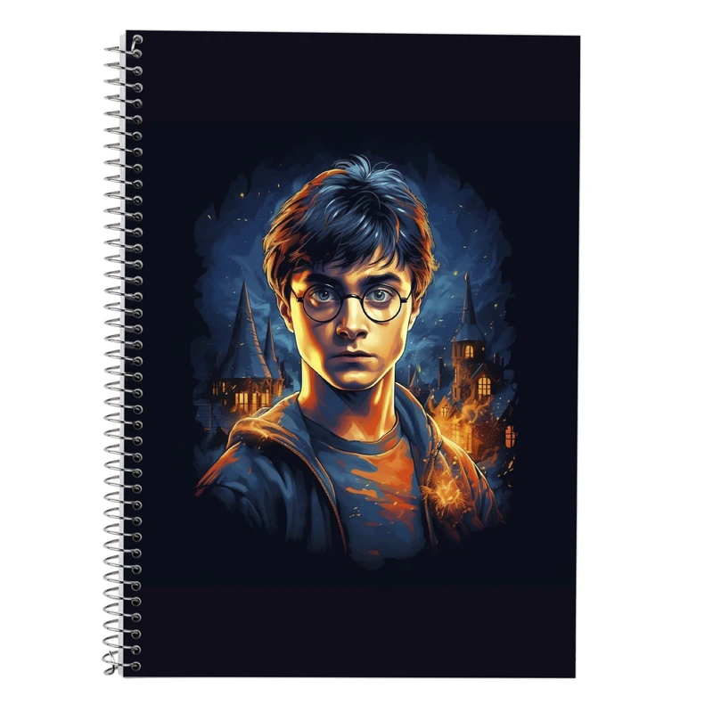 دفتر زبان 50 برگ مدوپد مدل دوخط طرح هری پاتر harrypotter کد DF10240