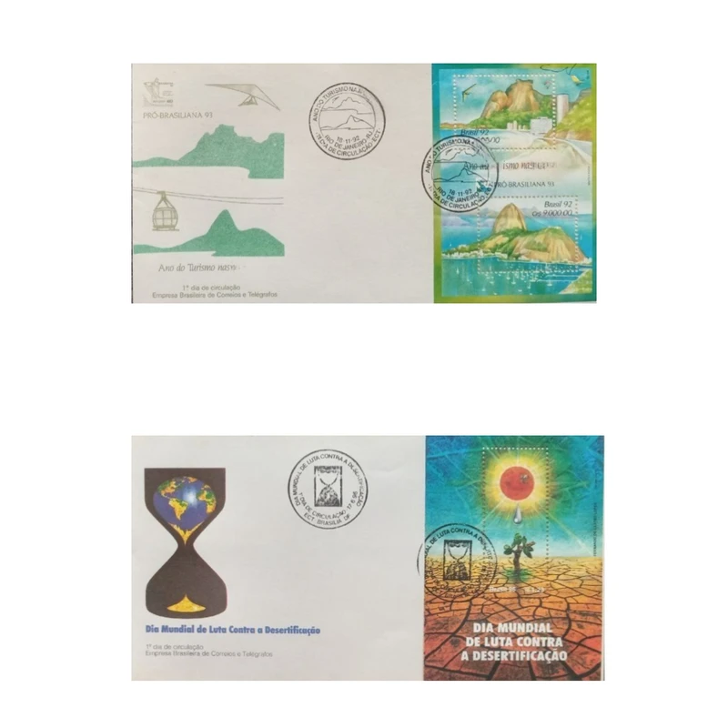 تمبر یادگاری مدل پاکت مهر روز برزیل مجموعه 3 عددی 