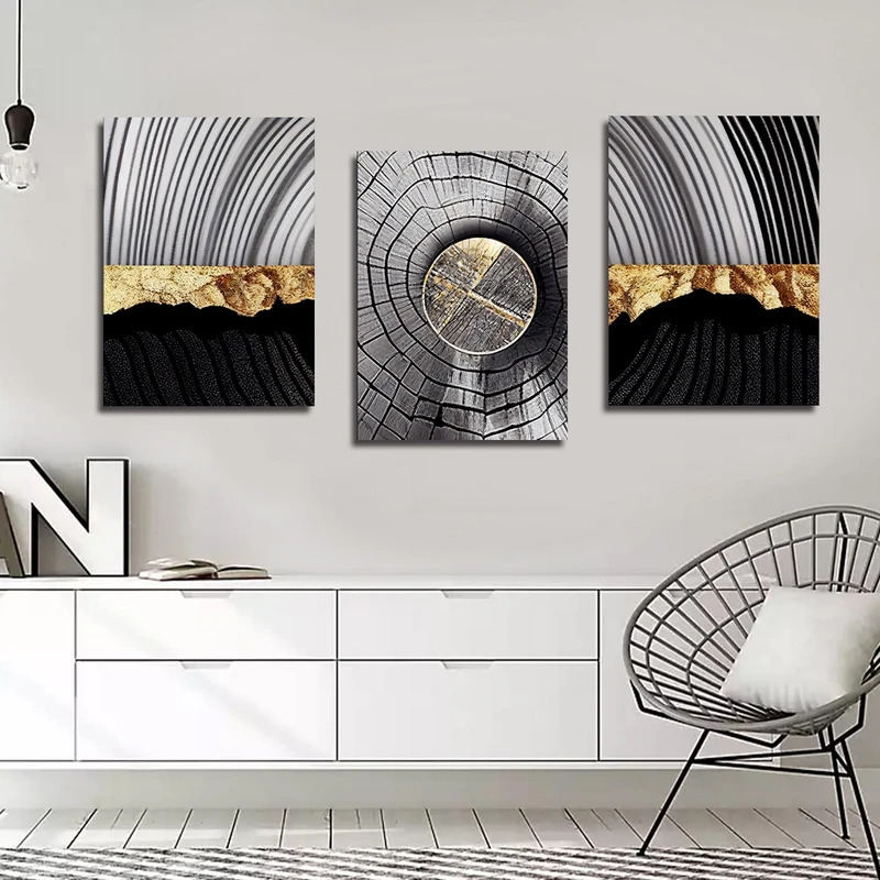 تابلو شاسی بکلیت طرح نقاشی انتزاعی مدل SH-3136 مجموعه 3 عددی