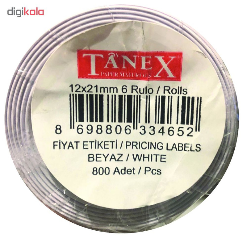 برچسب اتیکت زن مدل W400 تانکس ترکیه 6 حلقه 800 عددی mm12*21