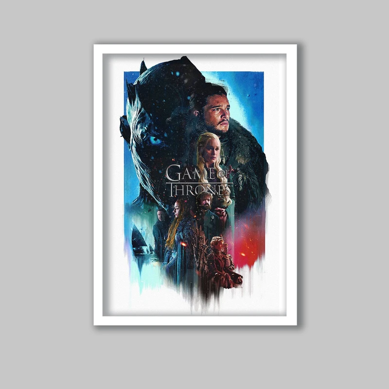 تابلو لیلیان طرح سریال بازی تاج و تخت کد LA-G10260 فریم سفید