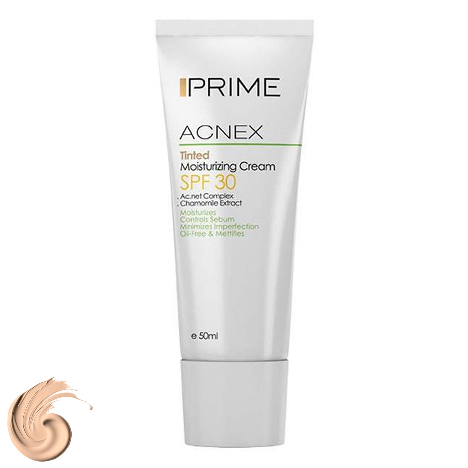 کرم مرطوب‌کننده رنگی پرایم مدل Acnex Tinted SPF 30 حجم 50 میلی‌لیتر -  - 1