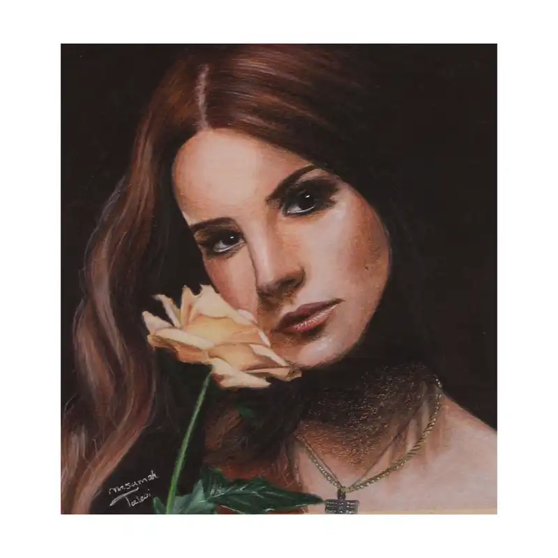 نقاشی مداد رنگی مدل لانا دل ری کد 02