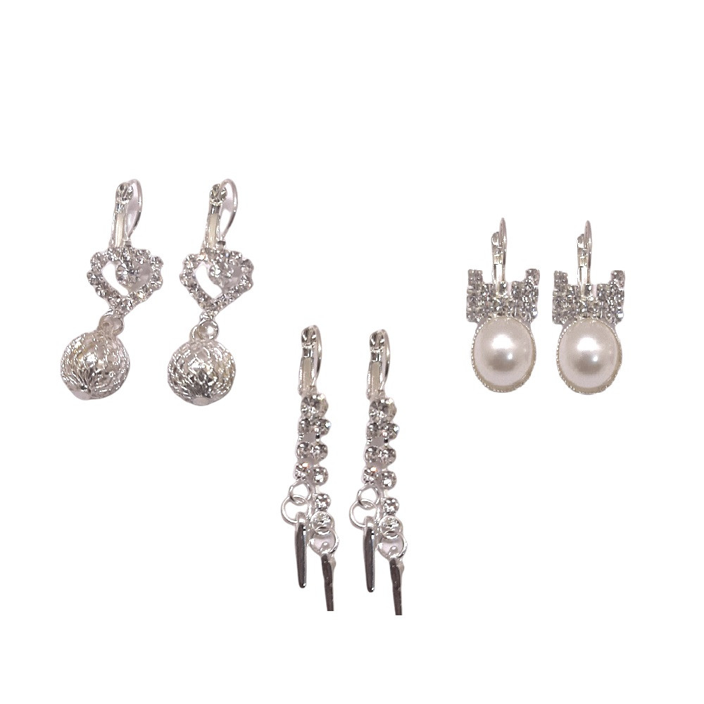 گوشواره دخترانه مدل GHK مجموعه 3 عددی