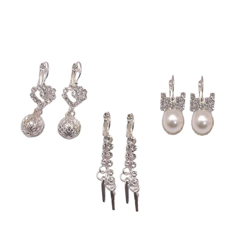 گوشواره دخترانه مدل GHK مجموعه 3 عددی