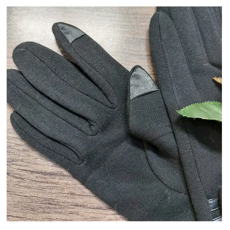 دستکش زنانه مدل دوخط پاپیون کد AS1436 رنگ مشکی