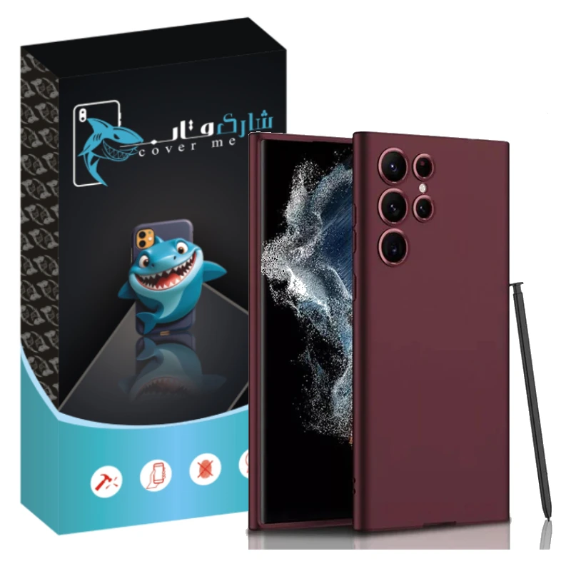 کاور شارک قاب مدل سیلیکونی پاک کنی مناسب برای گوشی موبایل سامسونگ Galaxy S24 Ultra