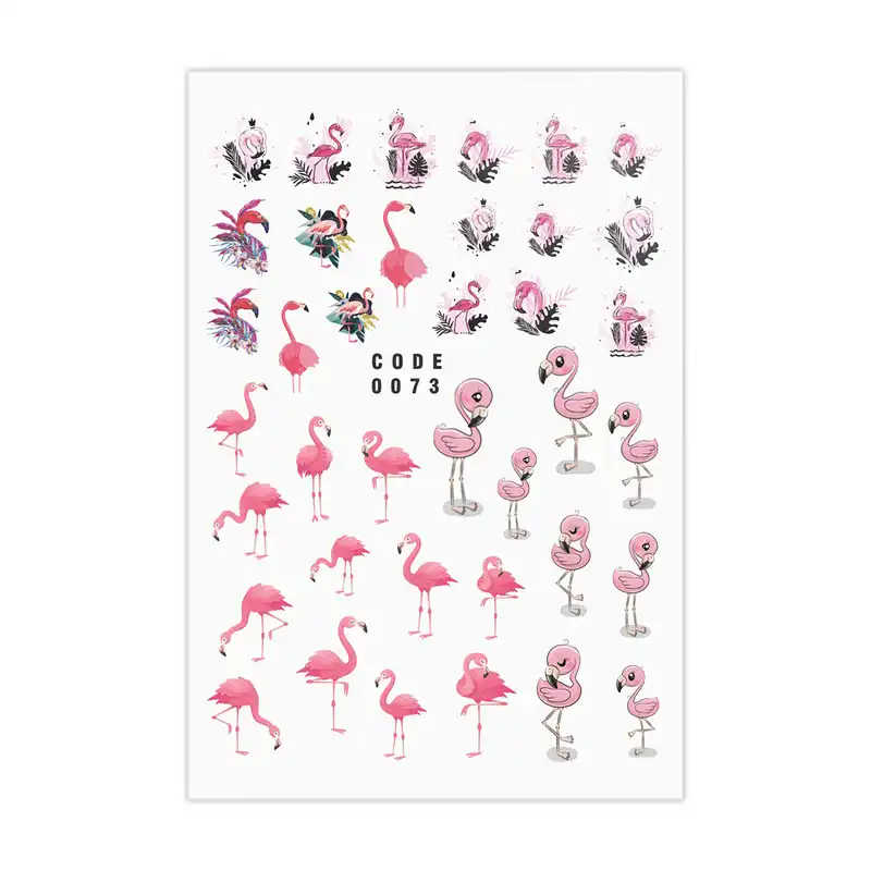 برچسب لنز ناخن مدل فلامینگو کد 73