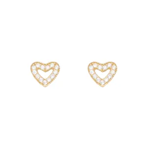 گوشواره طلا 18 عیار زنانه طرح قلب کد P0010