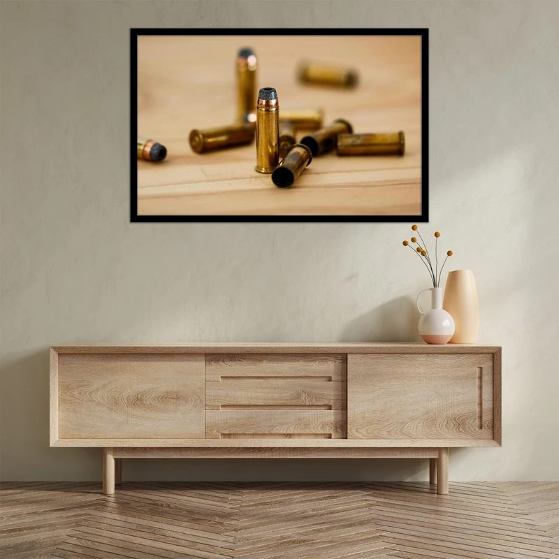 تابلو بکلیت طرح پوکه فشنگ تفنگ مدل B-bu2722