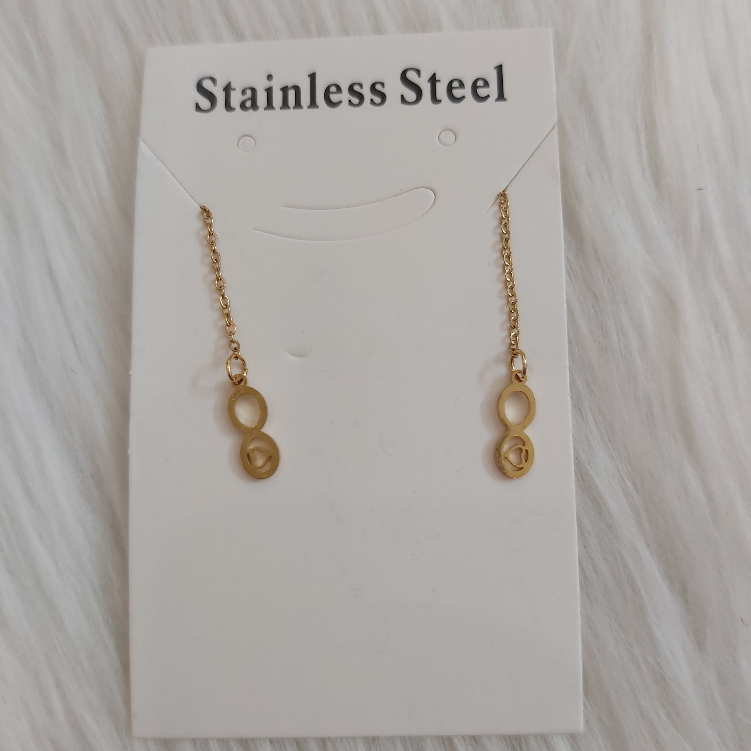 گوشواره زنانه مدل بخیه طرح بینهایت قلب کد infin119