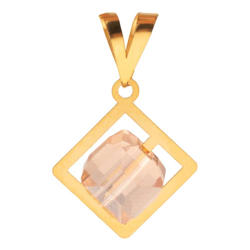 آویز گردنبند طلا 18 عیار زنانه ناریا مدل مکعب رنگ صورتی آویز گردنبند طلا 18 عیار زنانه ناریا مدل مکعب رنگ صورتی