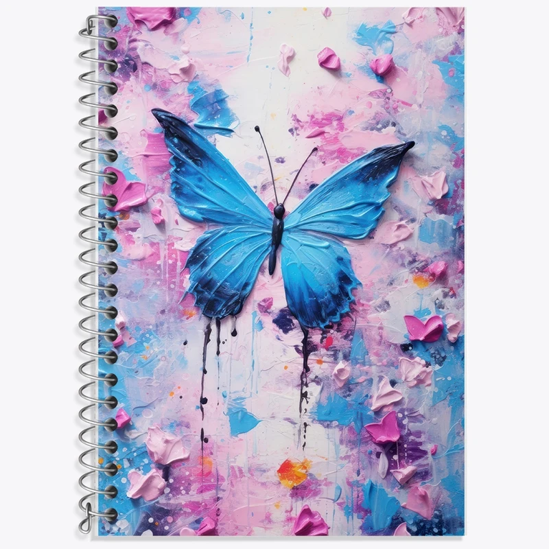 دفتر زبان 50 برگ خندالو مدل دو خط طرح پروانه کد F2703